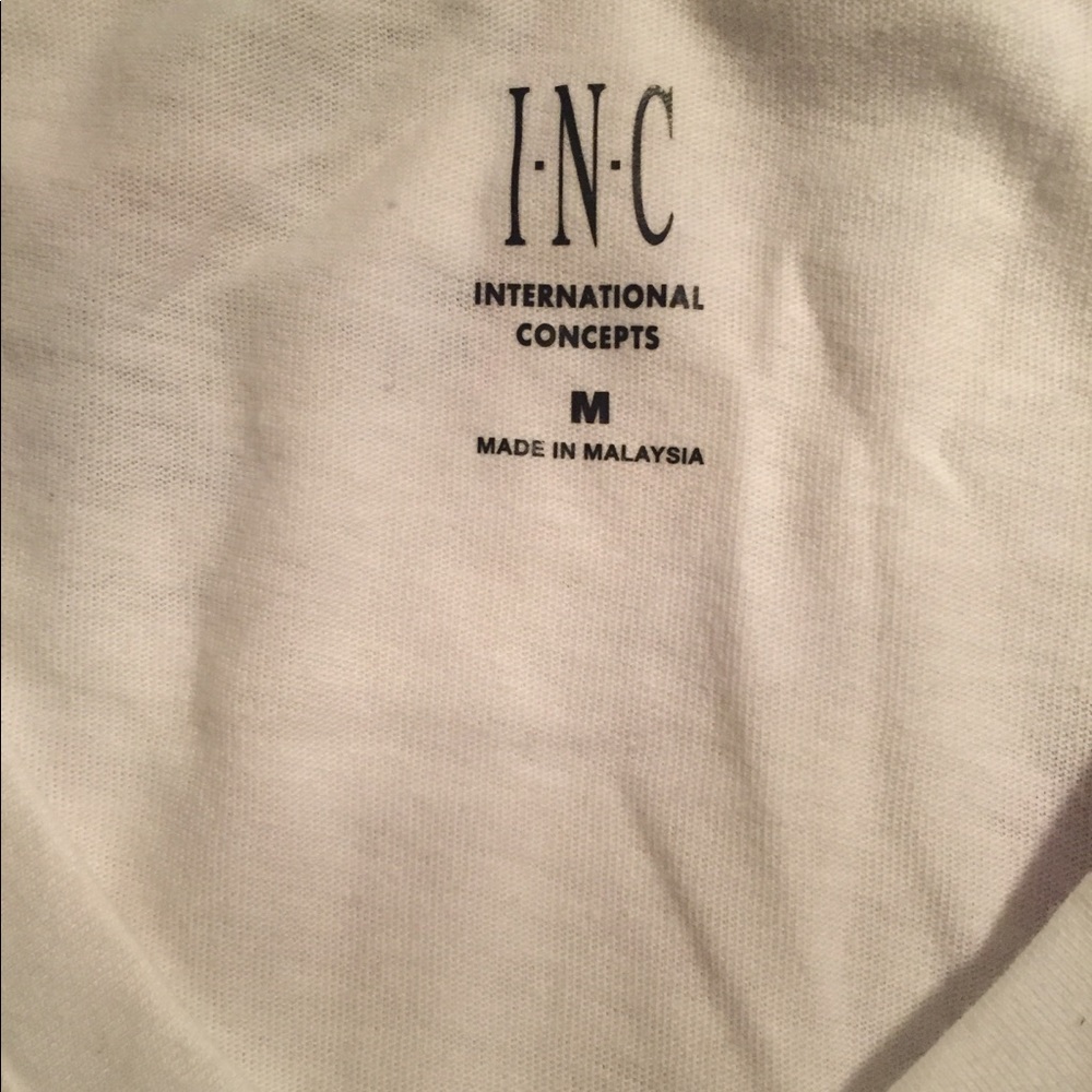 White Medium INC Men's color block shirt - Picture 3 of 3